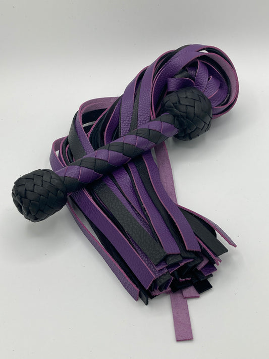 Black and Purple Spiral Flogger