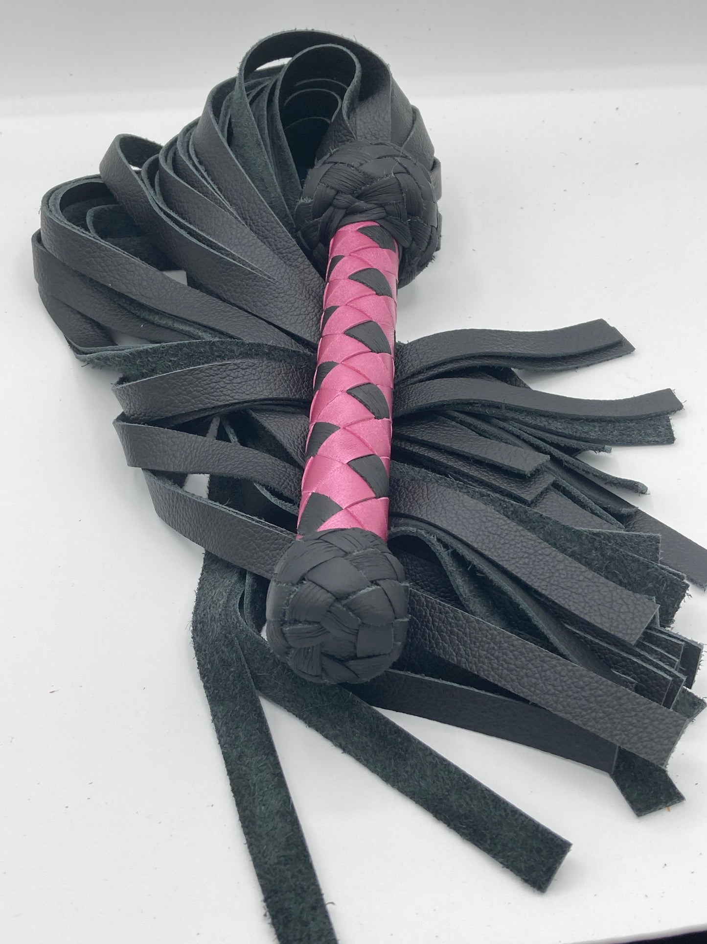 Shiny Pink and Black Heavy Flogger