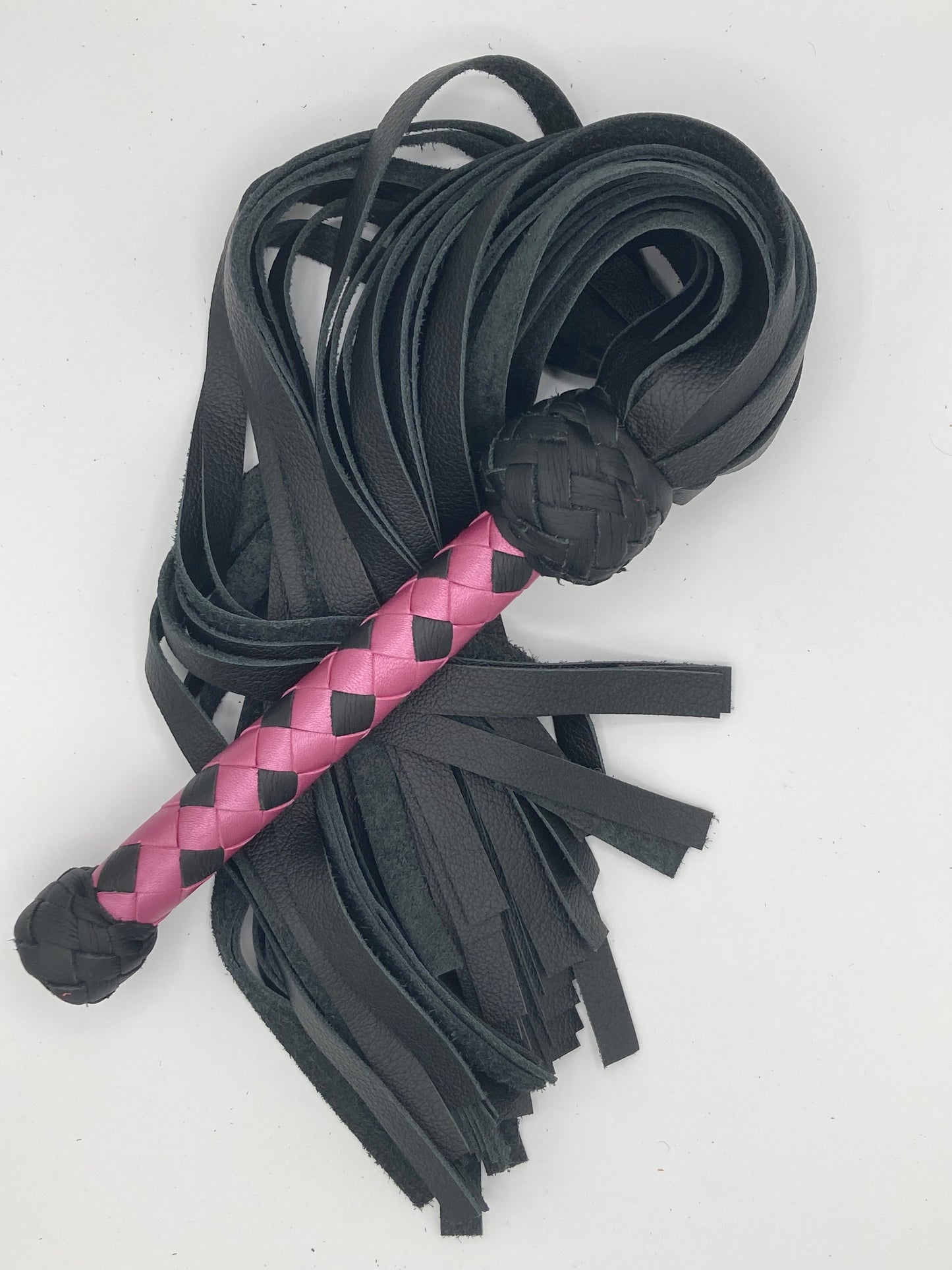 Shiny Pink and Black Heavy Flogger