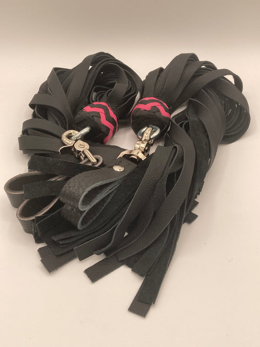 Black Finger Floggers with Pink Accent