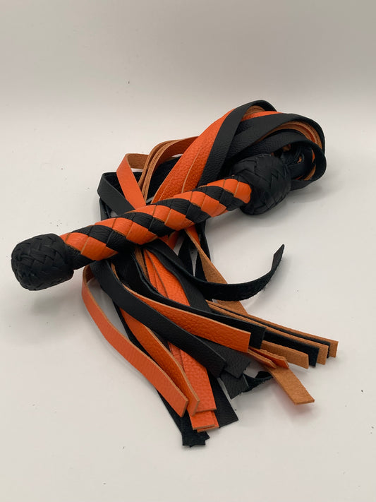 Black and Orange Spiral Flogger