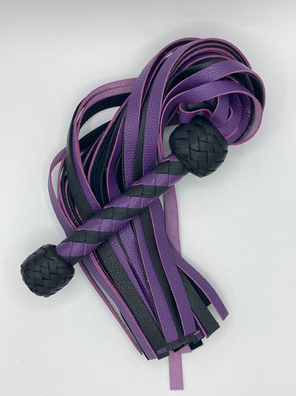 Black and Purple Spiral Flogger