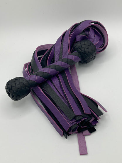 Black and Purple Spiral Flogger