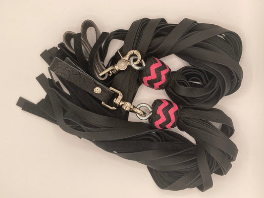 Black Finger Floggers with Pink Accent