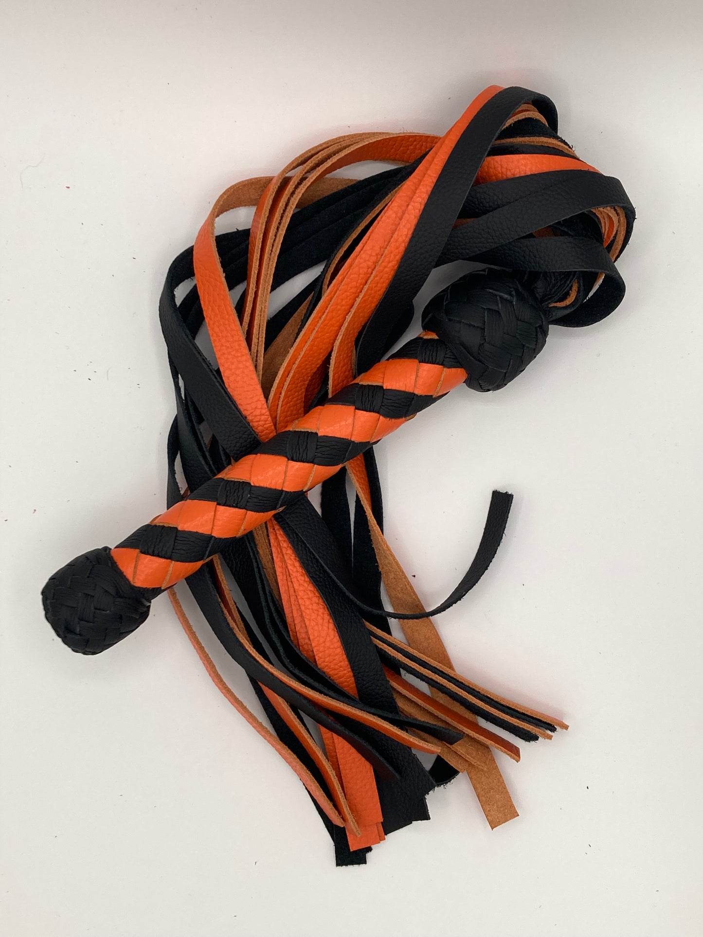 Black and Orange Spiral Flogger