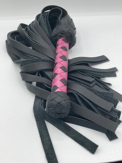 Shiny Pink and Black Heavy Flogger