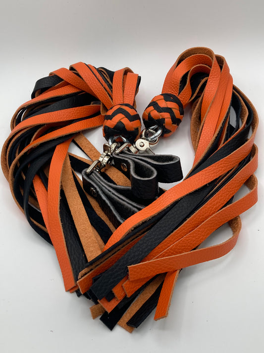 Orange and Black Finger Floggers