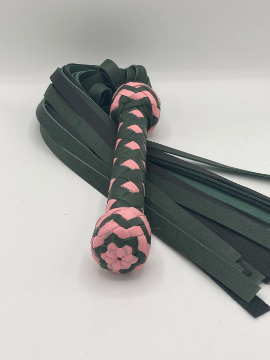 Green and Pink Diamond Flogger with Green and Black falls
